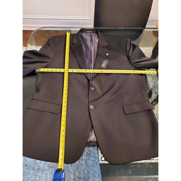 Awearness Kenneth Cole Solid Blue Wool Single Breasted Two Buttons Blazer 54L - Picture 12 of 12